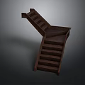 Detailed 3D Brown Weapon Model Featuring Staircase Structure And Texture