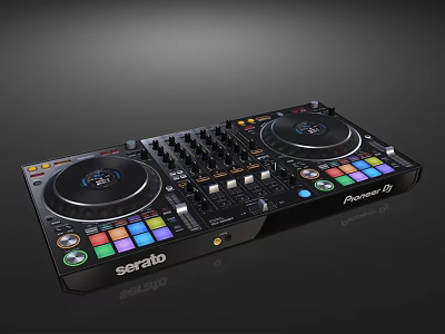 Pioneer DJ Commercial DJ Equipment With Serato Colorful Buttons Turntables And Control Knobs 3d model