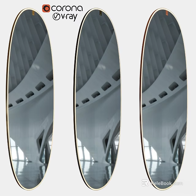 Modern Mirror Design With Architectural Reflection Geometric Lines And Natural Light 3d model