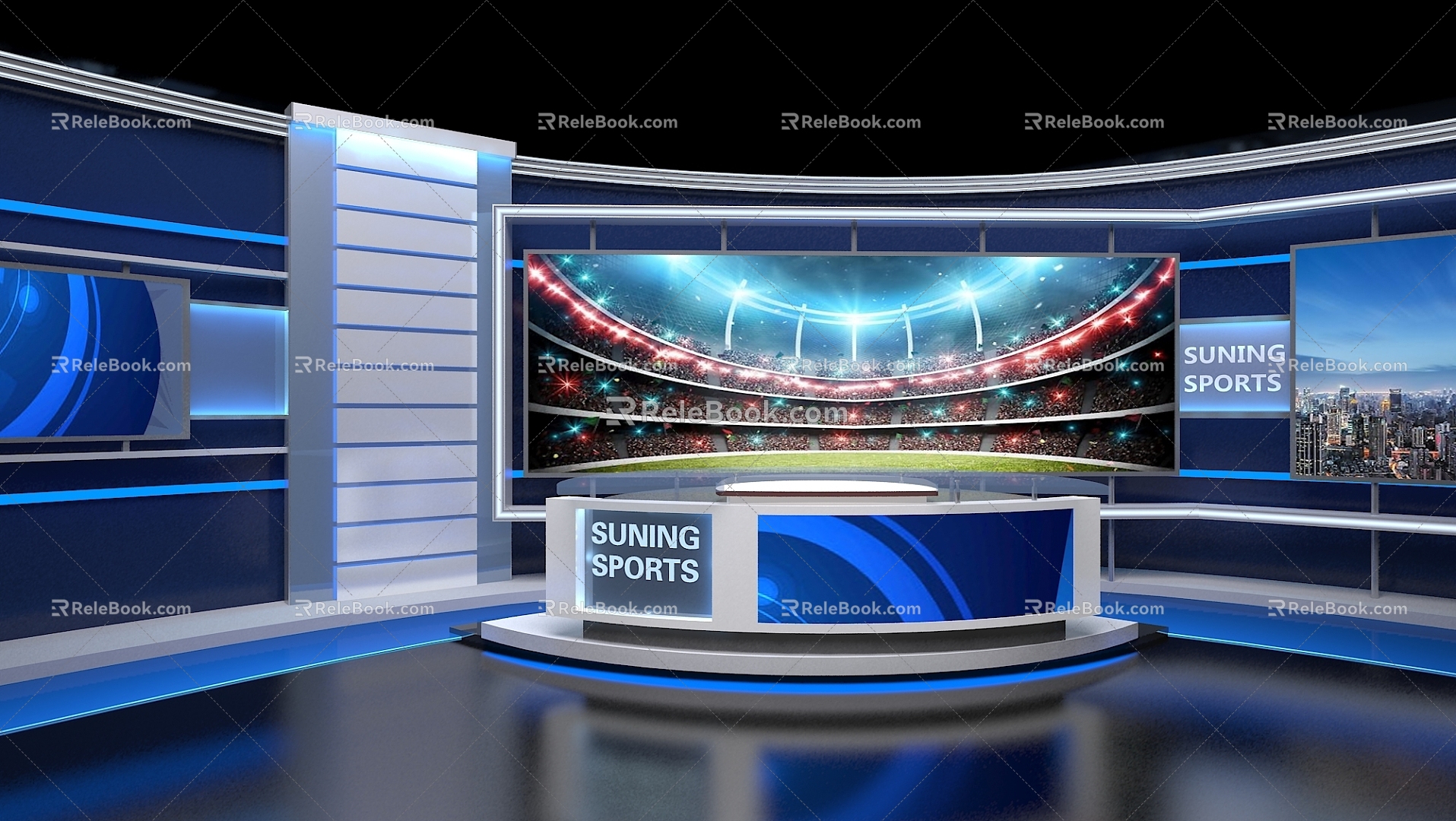 Studio Live Room Interview Room Basketball Football 3d model