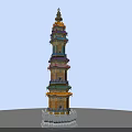 Ancient Chinese Architecture Traditional Pagoda Featuring Multi layered Structure And Colorful Glazed Decoration