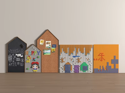 Modern Background Wall Modern Building Blocks Background Wall Lego Wall Kindergarten Background Wall 3d model