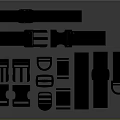Assorted Black Hardware Accessories Including Buckles Straps Plastic Metal Component Parts