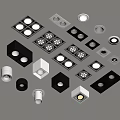 Modern downlight spotlight combination 3d model