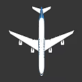 Oasis Airlines White Passenger Aircraft With Blue Stripe Tail Fin And Four Engines Design