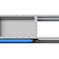 Industrial Equipment With Metal Frame And Blue Conveyor Belt For Material Handling
