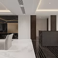 Elegant Modern Living And Dining Room Interior With Marble Floor And Comfortable Sofa Chairs