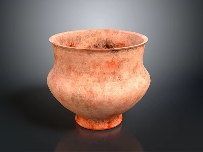 Handcrafted Terracotta Sculpture Carving with Textured Surface and Elegant Base 3d model