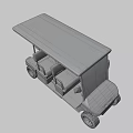 White Four Seat Golf Cart Featuring Black Canopy And Beige Seats