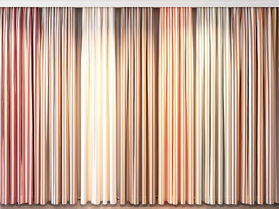 Various Colored Modern Curtains For Home Window Decor And Interior Design 3d model