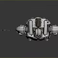 Silver Armored Robot Design Standing With Long Sword And Mechanical Parts