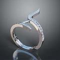 Silver Fashion Ring With Diamond Inlaid Unique Design For Women Accessories