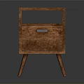 Wooden Nightstand Modern Design With Drawer And Metal Handle On Tapered Legs