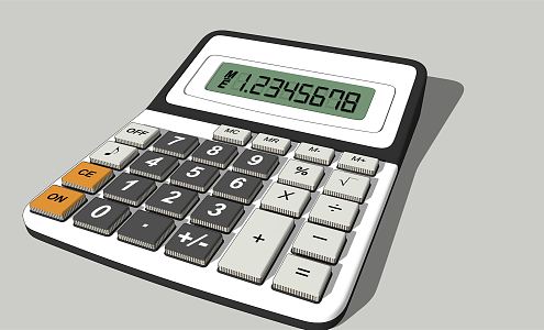 Modern calculator office equipment 3d model