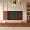 Modern Wooden TV Cabinet Design With Built in TV And Glass Display Shelves