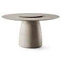 Modern Minimalist Round Dining Table Set With Black And Light Pedestal Bases