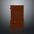 Traditional Brown Architectural Building Door With Decorative Frame And Details