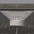 Modern Parking Garage Entrance With Auto Entry Exit Signs Sleek Walls And LED Lighting