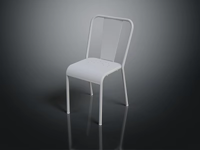 White Modern Chair With Metal Frame And Minimalist Design For Home Interiors 3d model