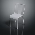 White Modern Chair With Metal Frame And Minimalist Design For Home Interiors