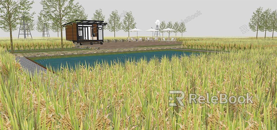 Modern Rice Field Home Vegetable Garden Rice Field Light model