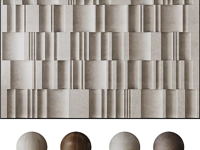 Modern 3D Textured Background Wall With Geometric Pattern And Neutral Tones Design 3d model