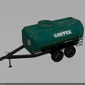 Green Coffee Trailer Mobile Coffee Equipment Featuring Wheels And Storage Tank