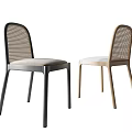 Simple Modern Leisure Chairs Featuring Woven Backrests And Two Tone Frames With Cushioned Seats