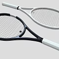 Modern Tennis Rackets With White And Black Design And Lightweight Frame