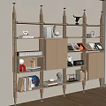 Cassina modern bookshelf decoration bookshelf bookcase books book decoration combination 3d model