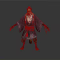 Anthropomorphic Fox Character Wearing Traditional Kimono With Obi And Tassel Details