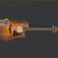 Wooden Acoustic Guitar as Daily Living Accessory with Natural Wood Grain and Sound Hole Design