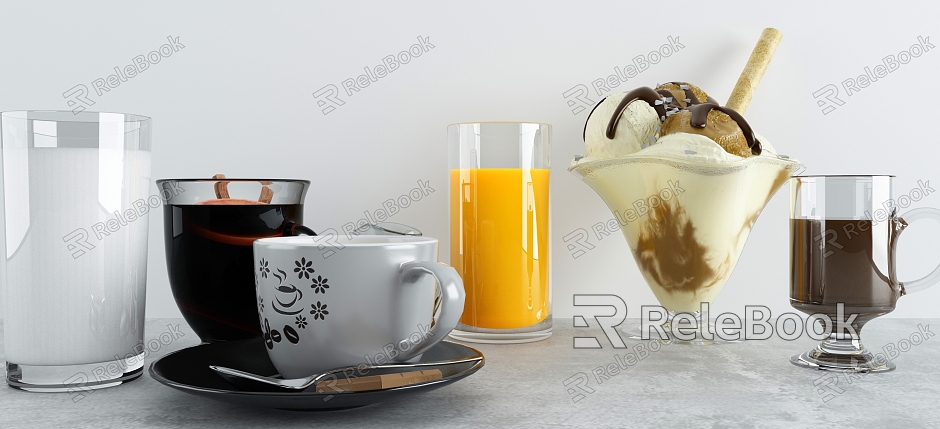 Modern Food Cold Drink Fruit Tea model