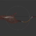 Traditional Handmade Wooden Bow with Intricate Carved Patterns as Hunting Weapon