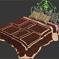 Bedroom Bed With Brown Bedding White Line Pattern Black Iron Headboard And Chevron Pillows
