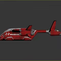 Red Futuristic Aircraft With Sleek Aerodynamic Design And Multiple Engines Shiny Surface