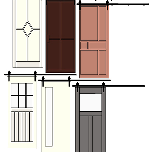 Nordic Barn Door Barn sliding door 3d model