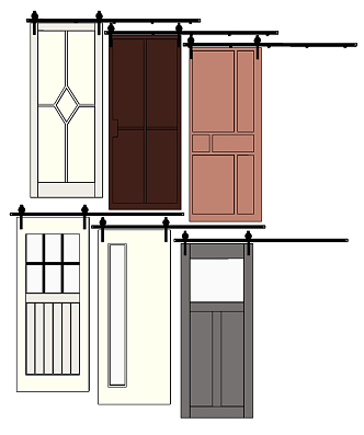 Nordic Barn Door Barn sliding door 3d model