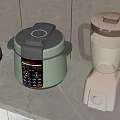 Modern Kitchen Countertop With Electric Pressure Cooker And Blender Appliances
