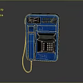 Blue Coin Operated Payphone With Digital Display Keypad And Brand Logo On Dark Background