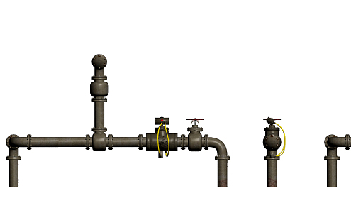 Modern pipe faucet pipe 3d model