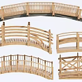 Wooden Landscape Bridge With Various Railing Designs For Garden Landscaping