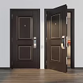 Modern Security Doors With Durable Design Secure Lock And Handle For Home Safety 3d model