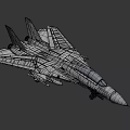 Fighter Jet Model with Gray Exterior Tail Number 4 and Detailed Cockpit Landing Gear Weapons