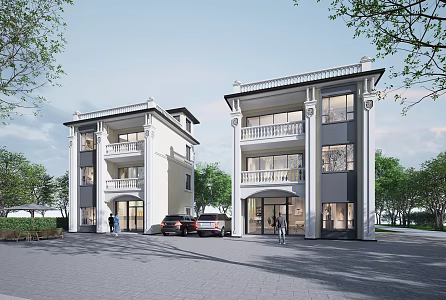 European modern villa 3d model