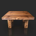 Rustic Wooden Square Table With Natural Wood Grain And Sturdy Legs