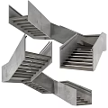 Modern Concrete Staircase Design With Wooden Treads And Metal Railings