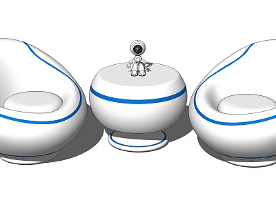 Modern leisure table and chair combination technology special-shaped negotiation table and chair 3d model