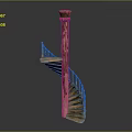 Rustic Wooden Spiral Staircase With Intricate Handrail And Central Column Structure