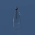 Transparent Glass Bottle with Black Pointed Top Slender Body and Small Hook for Daily Use